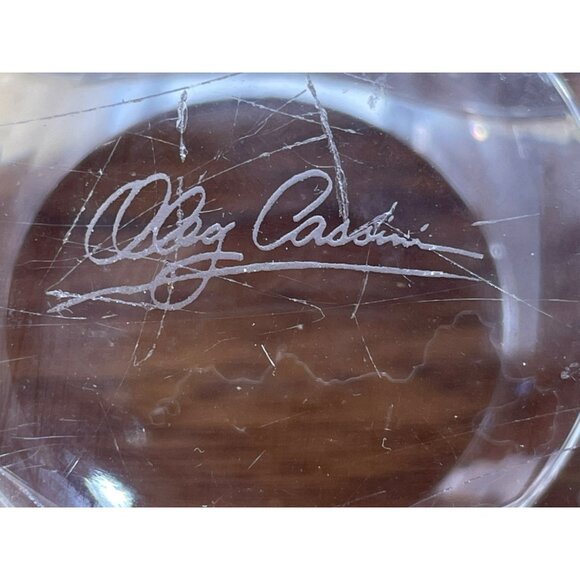 OLEG CASSINI Crystal Votive Signed Candle Holder - Picture 2 of 3